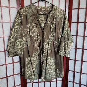 Sonoma Taupe & Tan Print Tunic